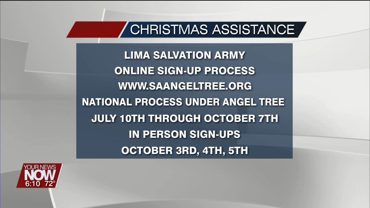 The Salvation Army will be offering online sign-ups for Christmas Assistance starting in July